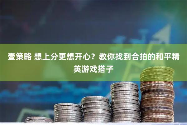 壹策略 想上分更想开心?教你找到合拍的和平精英游戏搭子