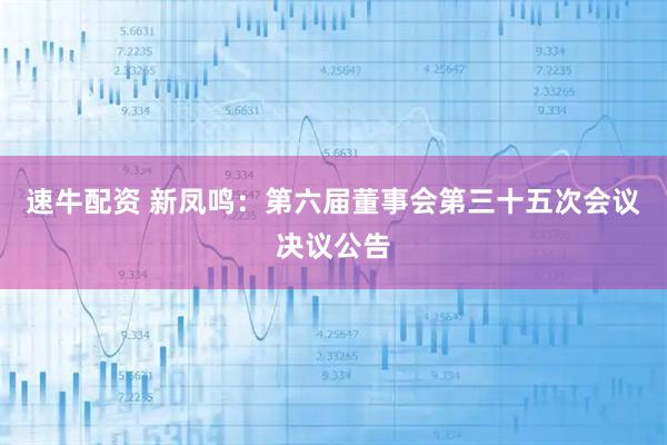 速牛配资 新凤鸣：第六届董事会第三十五次会议决议公告
